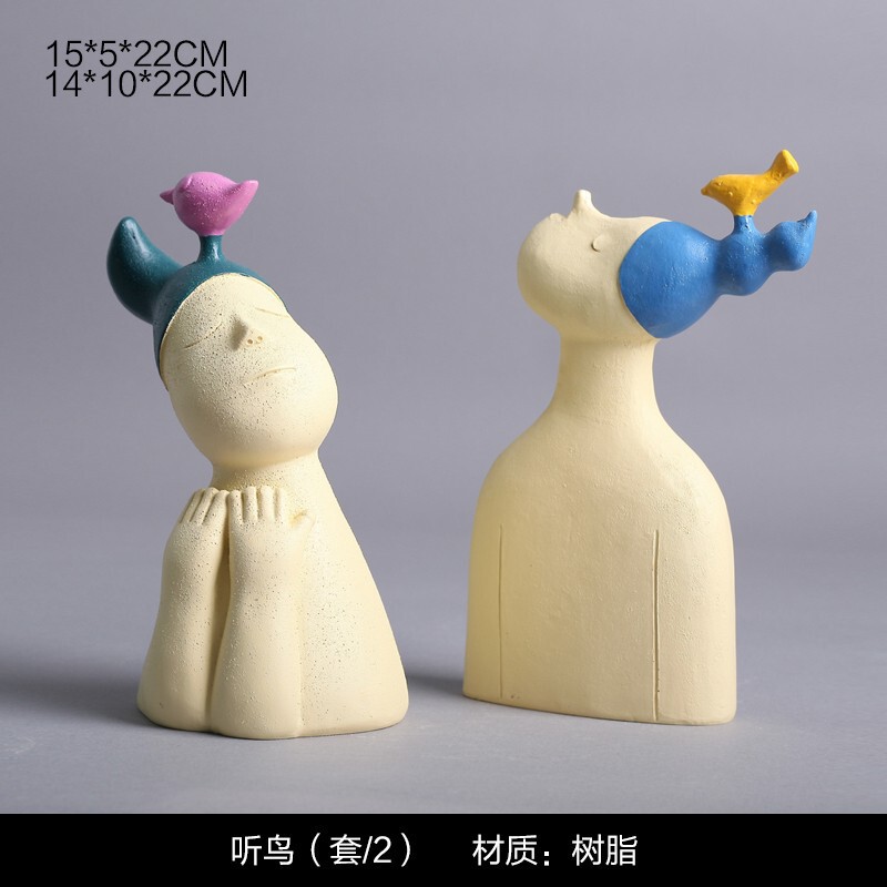 モダンでシンプルなかわいいペットの猫とクマの幾何学的な動物の装飾品北欧ホームモデルルームワインキャビネット子供部屋の装飾|undefined