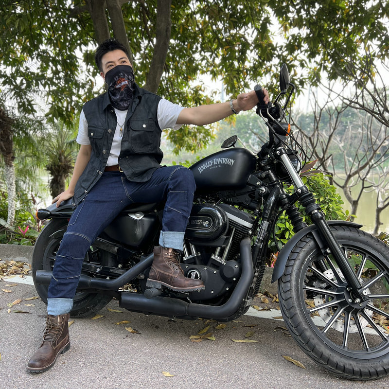 VOLERO motocicleta ciclismo traje de los hombres y las mujeres ocasionales retro Americano recubierto tela cera aceite chaleco Caballero