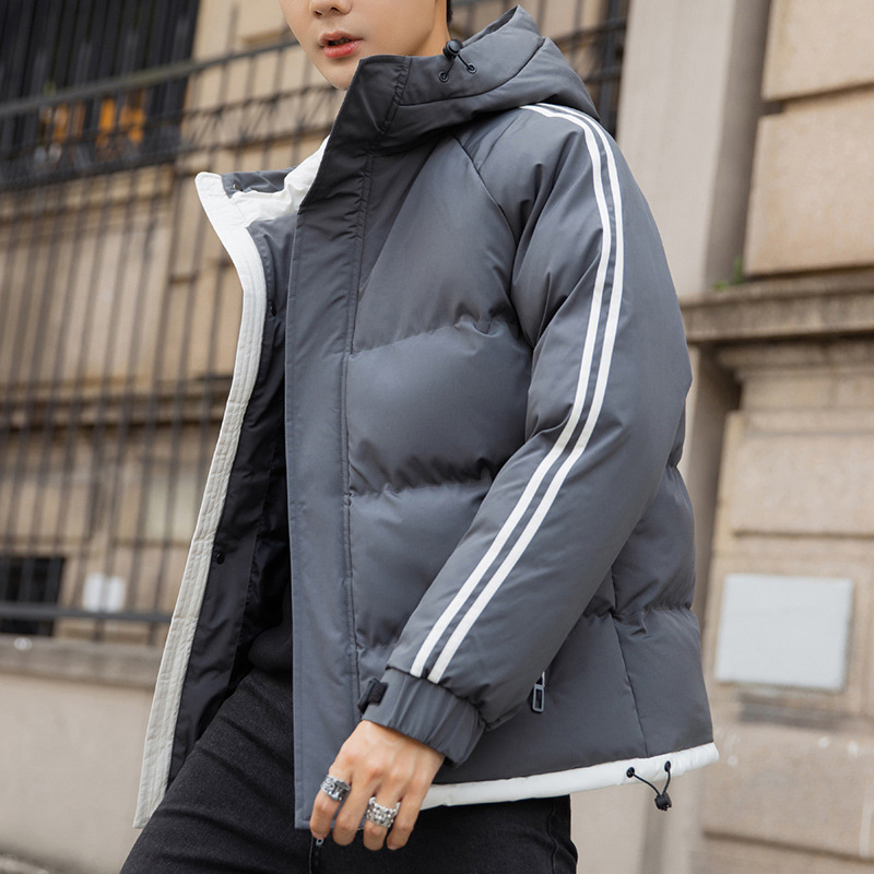 Chaqueta casual acolchada de algodón para hombres chaqueta con capucha gruesa suelta chaqueta para hombres
