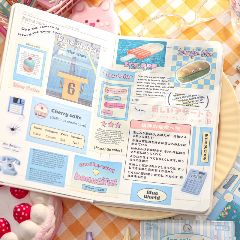 Наклейки Mr. Paper большой комплект One Bite Jelly серия, корейские милые картонные стикеры, карманный декоративный материал, 4 вида