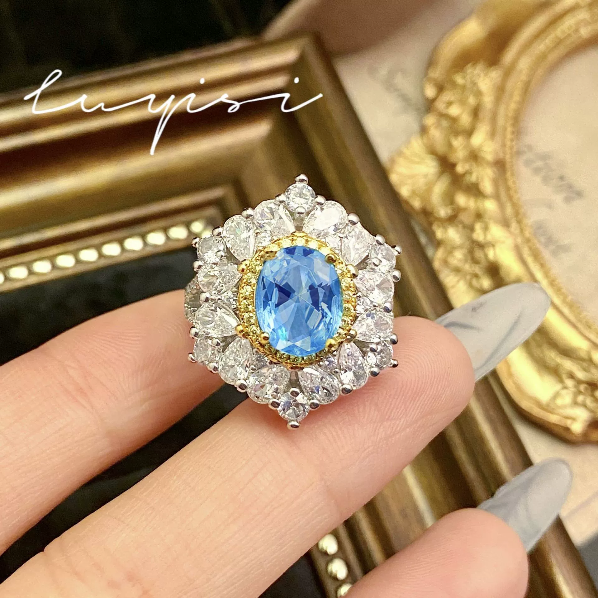 One size organic ring with stone, accessory, 3 carat