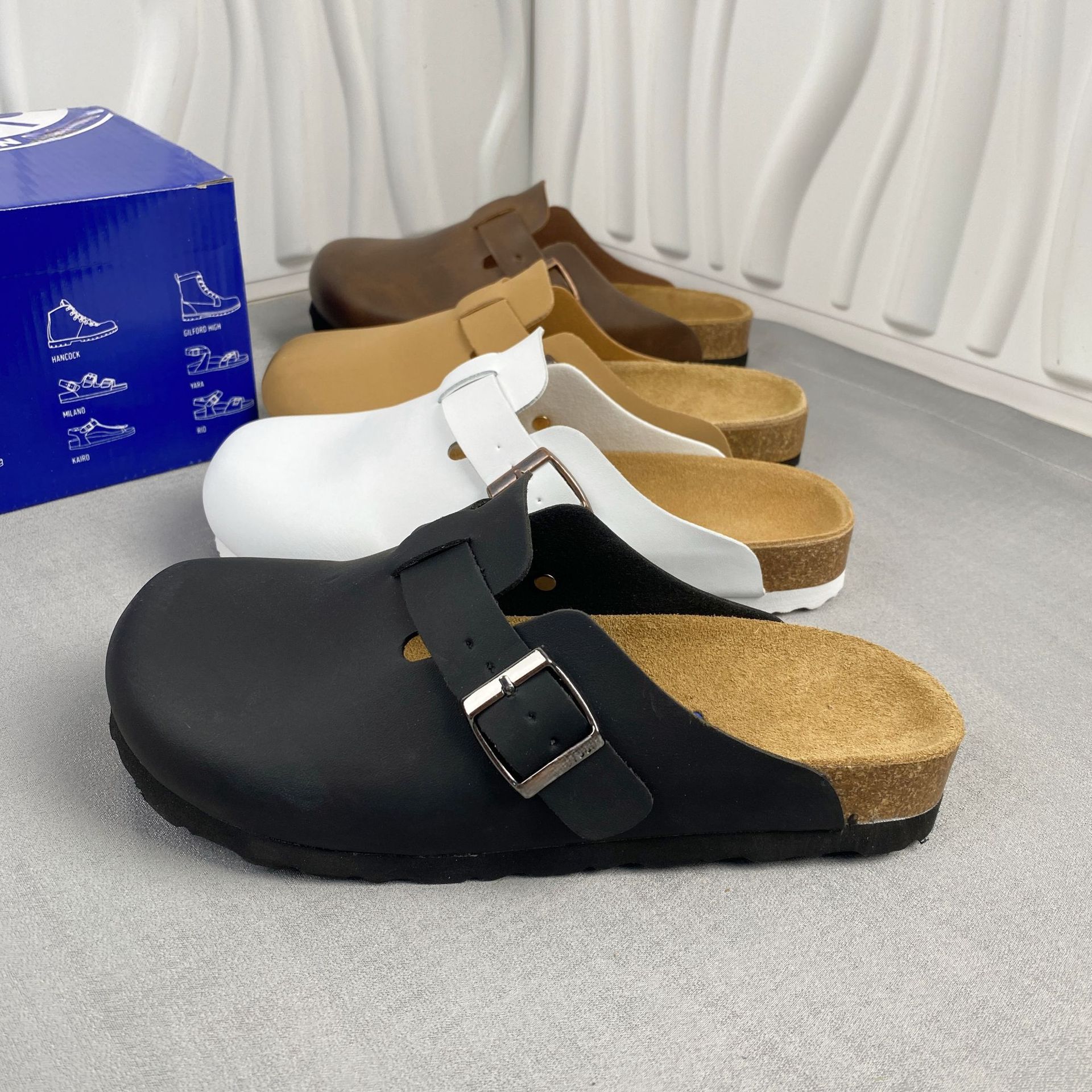 Dép đi trong nhà Birkenstock da thật đế dày Dép xỏ ngón Birkenstock đế dày dành cho nữ mặc ngoài lười Dép lười da thật Giày Birkenstock