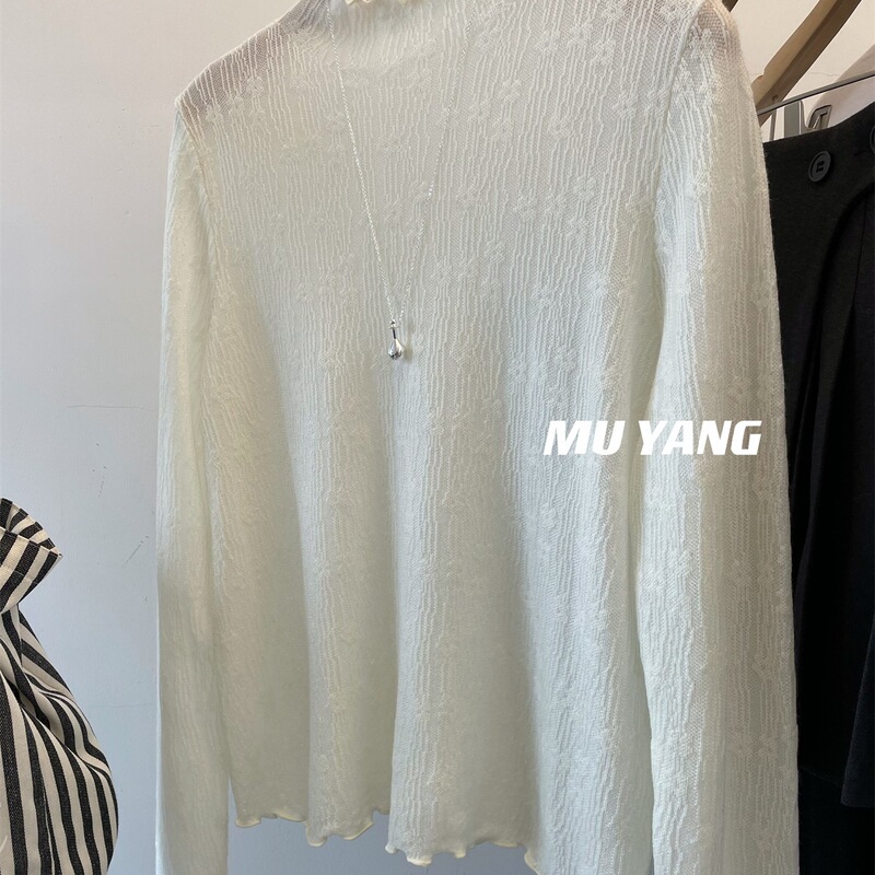 zj8251445 # 【Guangzhou Jacquard】 100kg Subtle floral pattern all-lace shirt with stand-up collar and long sleeves for layering zj8251445 # 【Guangzhou Jacquard】 100kg Subtle floral pattern all-lace shirt with stand-up collar and long sleeves for layering