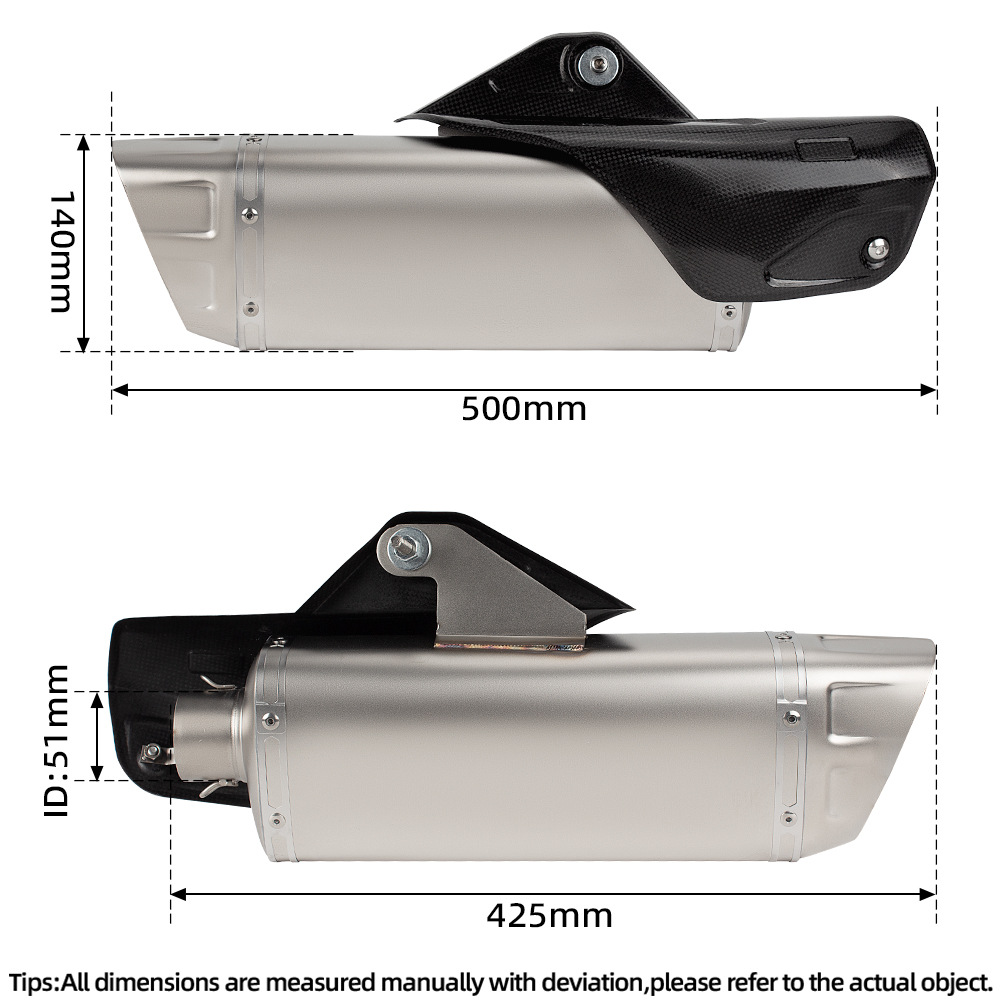 R1 Rear Section Universal Exhaust Pipe 51mm Non-Destructive Installation Cbr650R Zx4R Z800 321R 250Rr