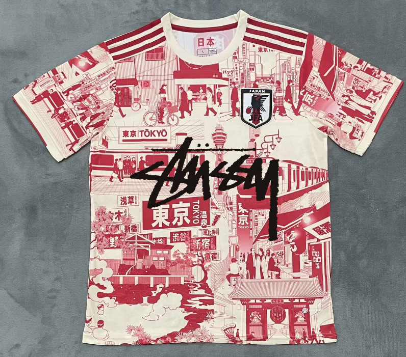 Stussy Jersey Brasil Flamengo Italia Edición conmemorativa Portugal París Francia Uniforme de fútbol