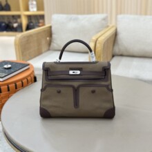 26年走秀款ZP开发手工凯莉包cargo 帆布cover配swift内胆手提女包