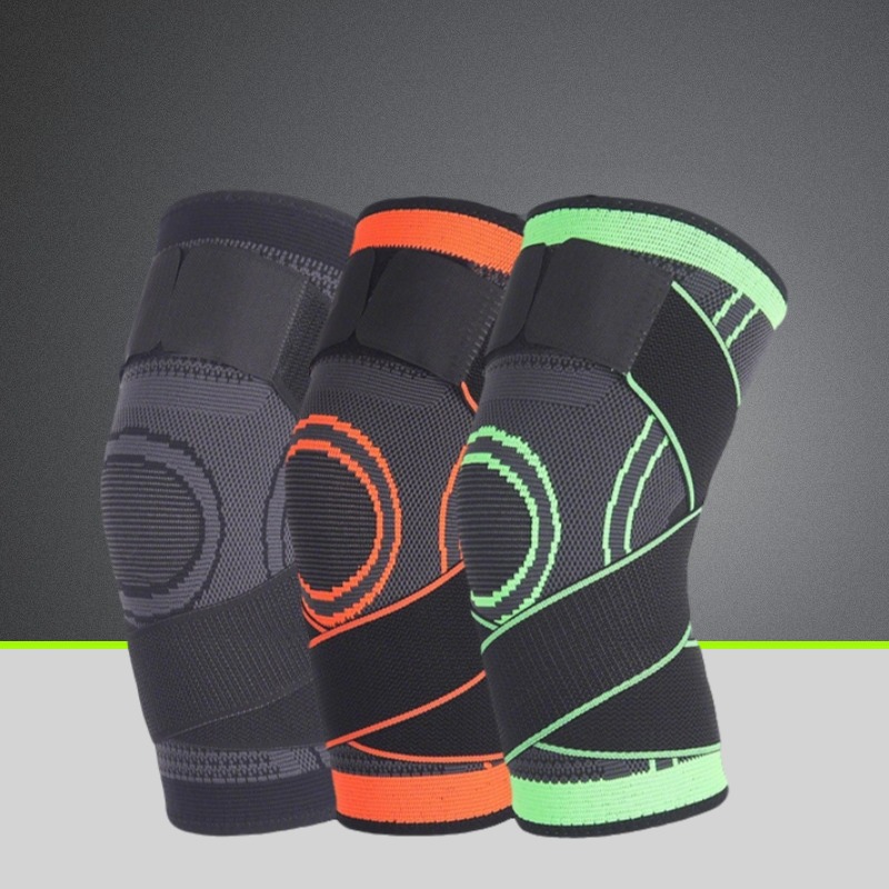 Correas deportivas, rodilleras de punto, rodilleras de compresión, rodilleras de correa disponibles para hombres y mujeres, rodilleras de baloncesto de compresión de absorción de impactos