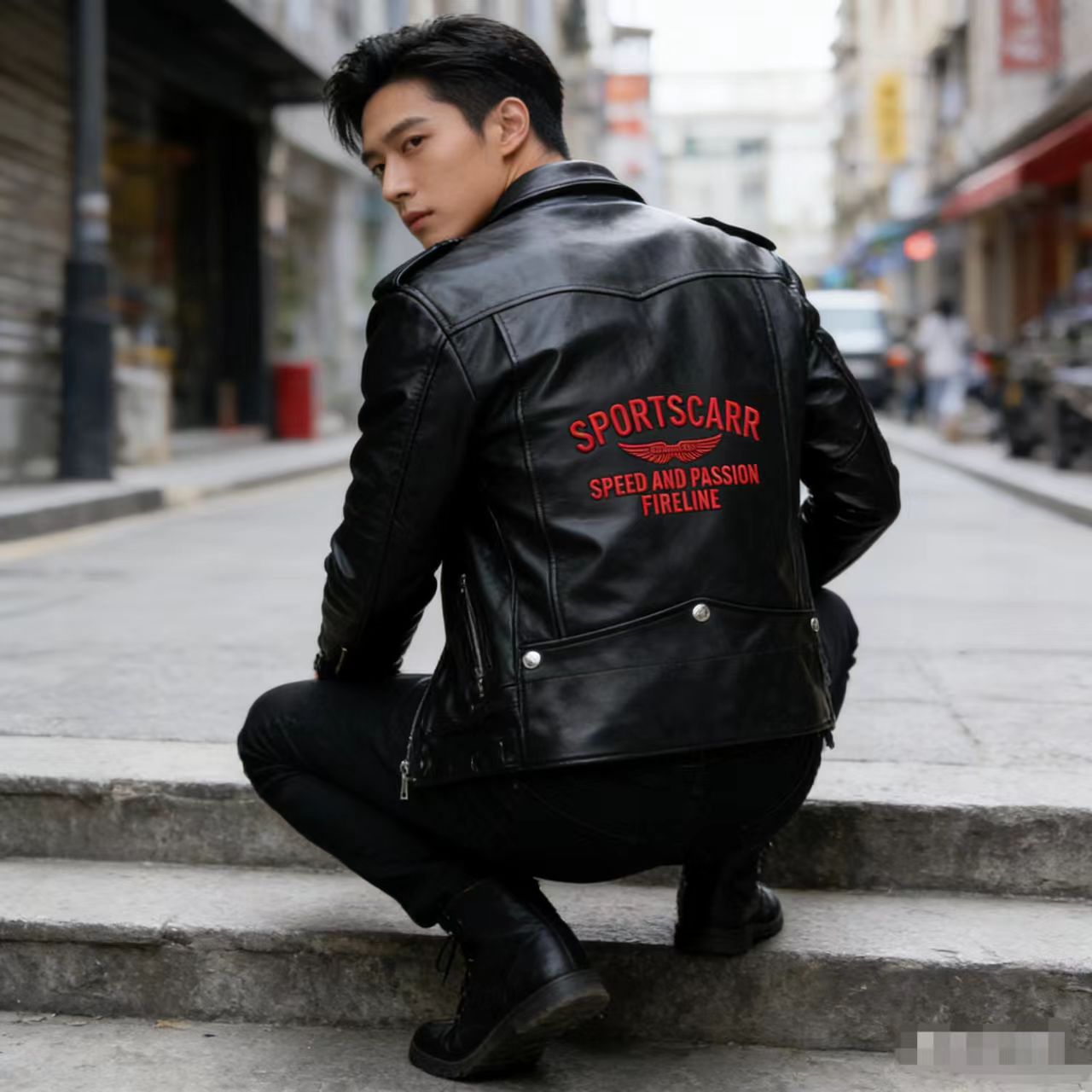 Autumn and Winter New Men's Leather Jackets, European and American Large Size Men's Clothing, Rivet Motorcycle Style Men's Leather Jackets Wholesale Embroidery