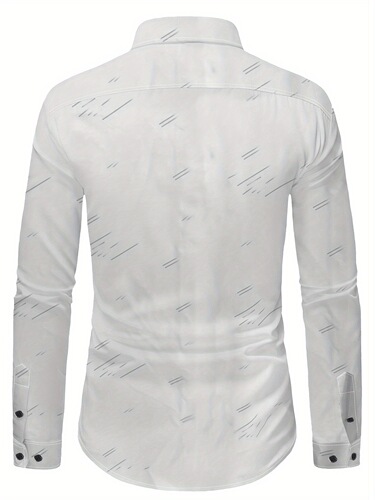 Stylish Men's Striped Lapel Collar Dress Shirt