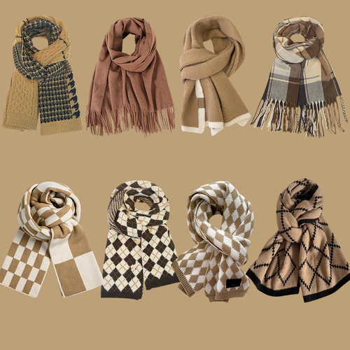 Soft Touch Classic Scarf Suitable for Men and Women, Fashion Couple, Warmth Sports Neck Gaiter Grid, Outerwear Shawl