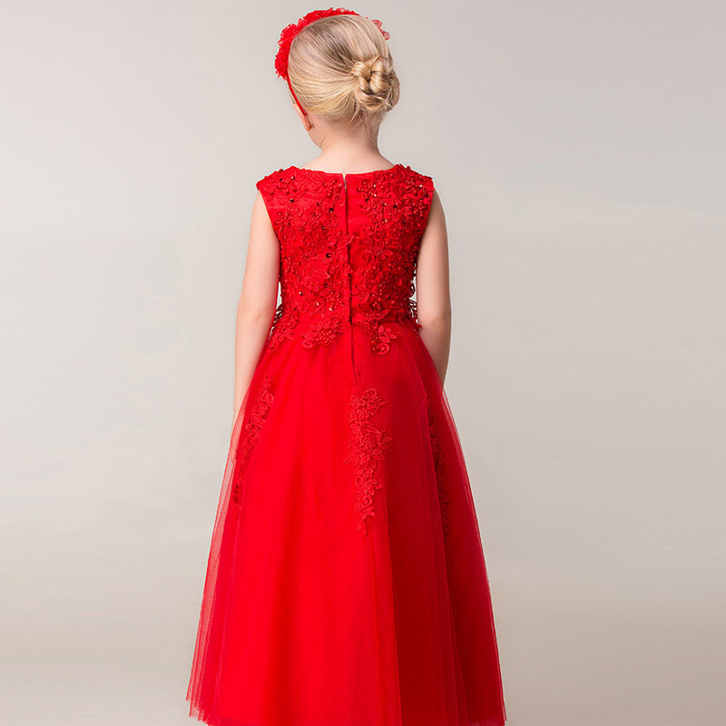 El comercio exterior de Europa y América Amazon AliExpress deseo nuevo lindo encaje con cuentas vestido de fiesta de cumpleaños de los niños vestido de princesa