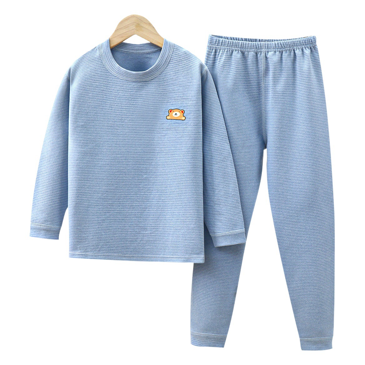 Ropa interior térmica de terciopelo para niños de invierno forrado de lana engrosada sin hueso niños y niñas de calentamiento rápido pijamas de fondo traje de desgaste para el hogar