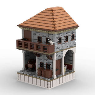 Cross-Border Moc-158191 Medieval Roman City Insula Module Model 1543 Particle Number Toy
