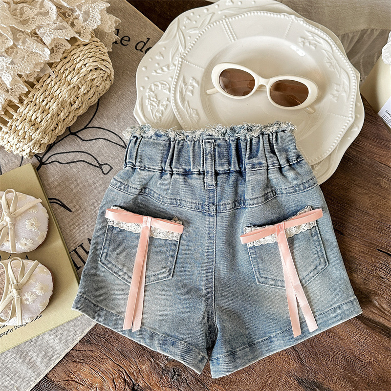 Pantalones cortos de mezclilla de siete niñas de limón salado verano nuevo estilo para niños estilo occidental moda bebé delgado pantalones casuales sueltos