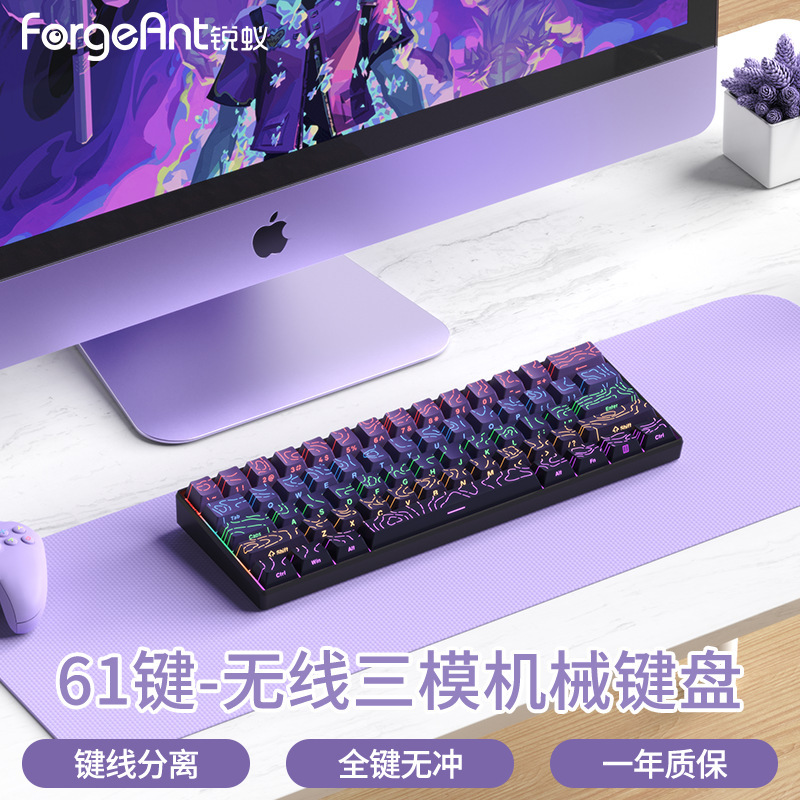 Ruiyi F61 メカニカルキーボード e スポーツゲームオフィスワイヤレス 3 モードノートブックデスクトップポータブル男性と女性のキーボード|undefined