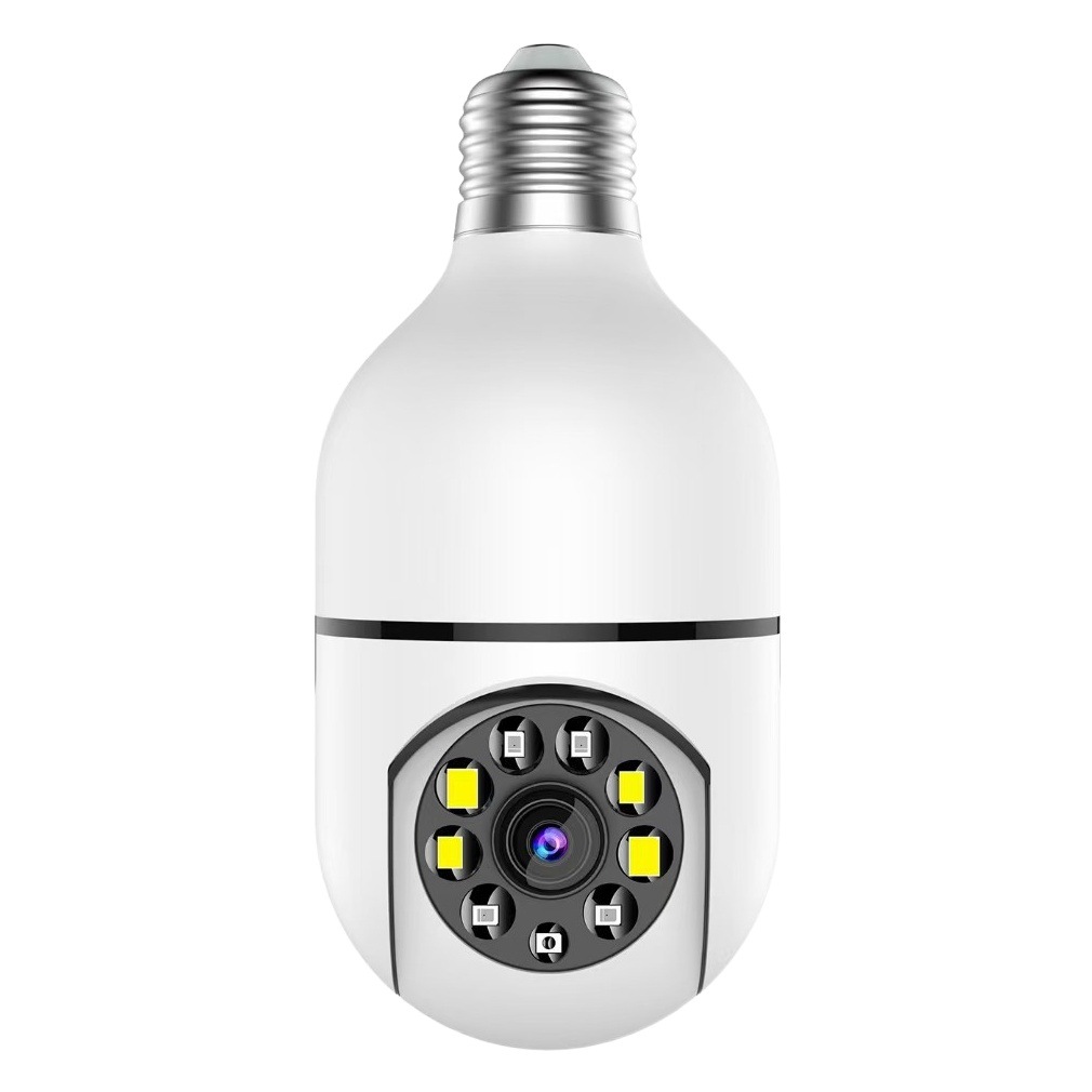 E27 inteligente HD visión nocturna a todo color bombilla Cámara 360 grados WiFi remoto cámara de vigilancia titular de la lámpara