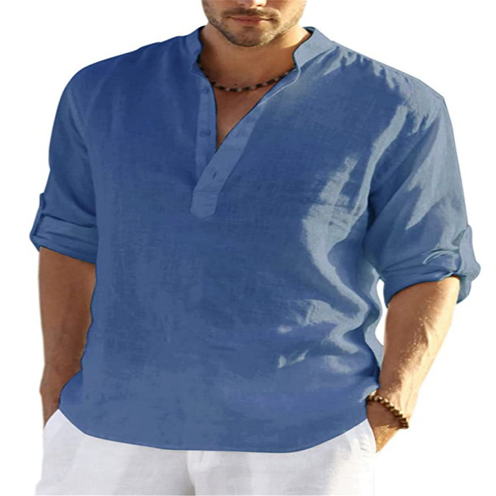 Men's Solid Color Blouse Men's Clothing display picture 5