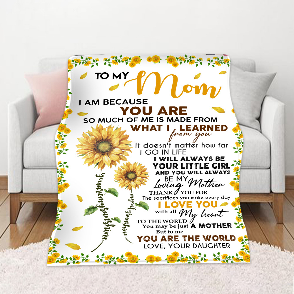 亚马逊热销DIY感恩父母毛毯母亲节父亲节盖毯双面法兰绒空调毯