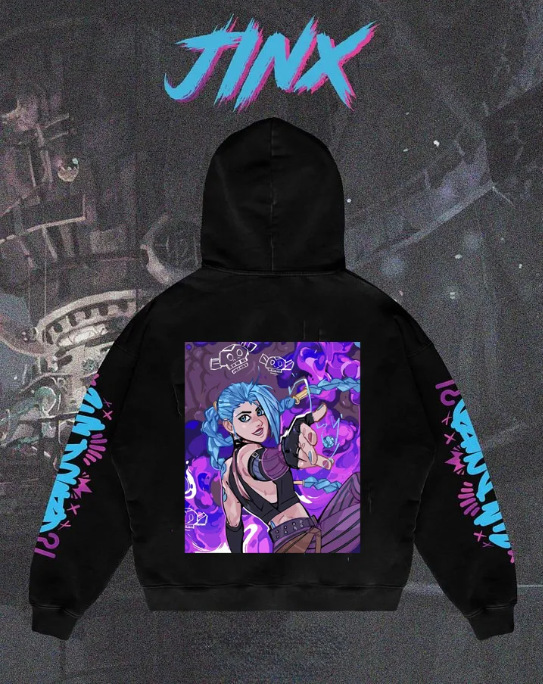 Liga Popular Arcane Jinx Graphic Hoodies All Anime Charact