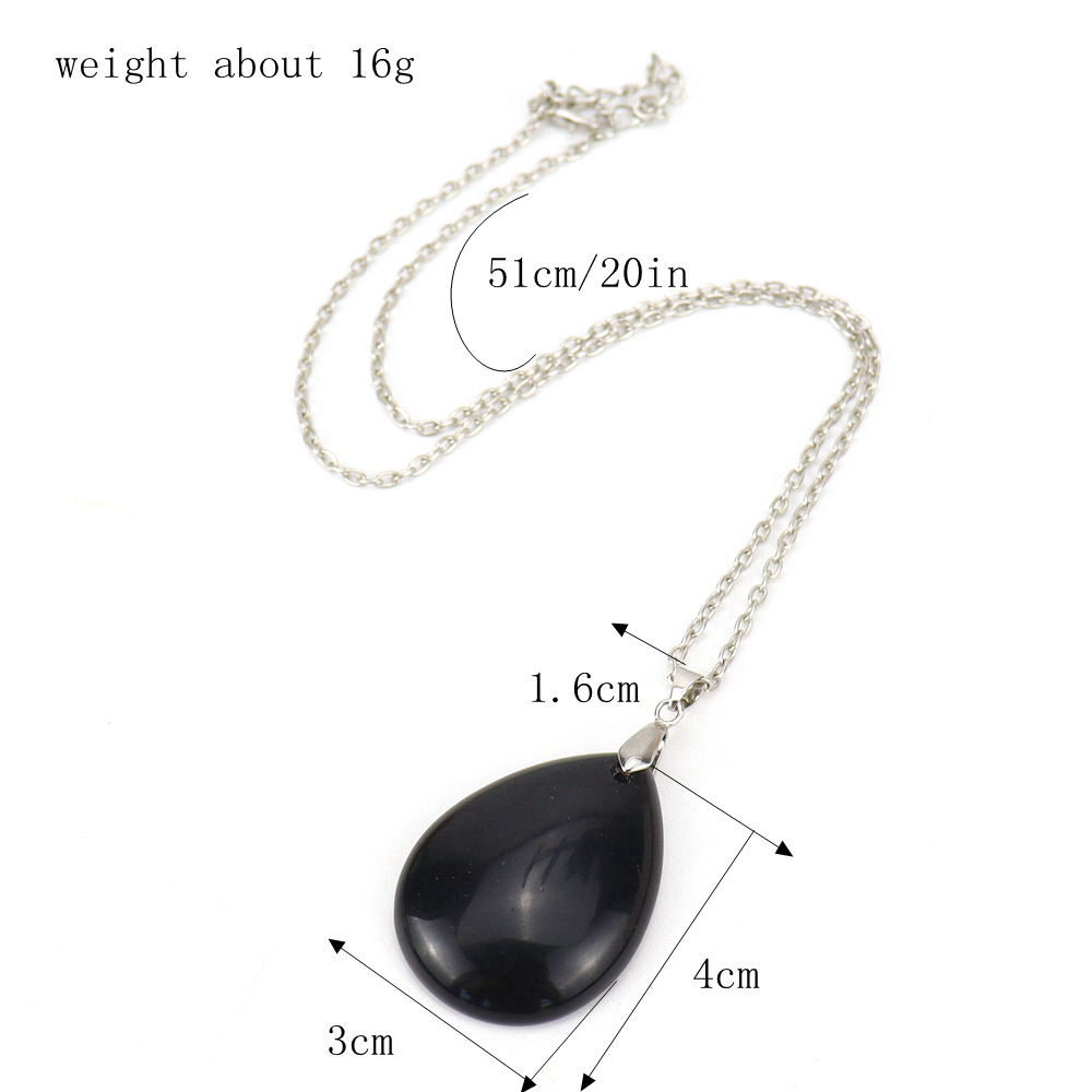 18g Weight Pendant Necklace Classification 1 Piece Quantity Fashion Water Droplets Natural Stone Handmade Pendant Necklace 1 Piece