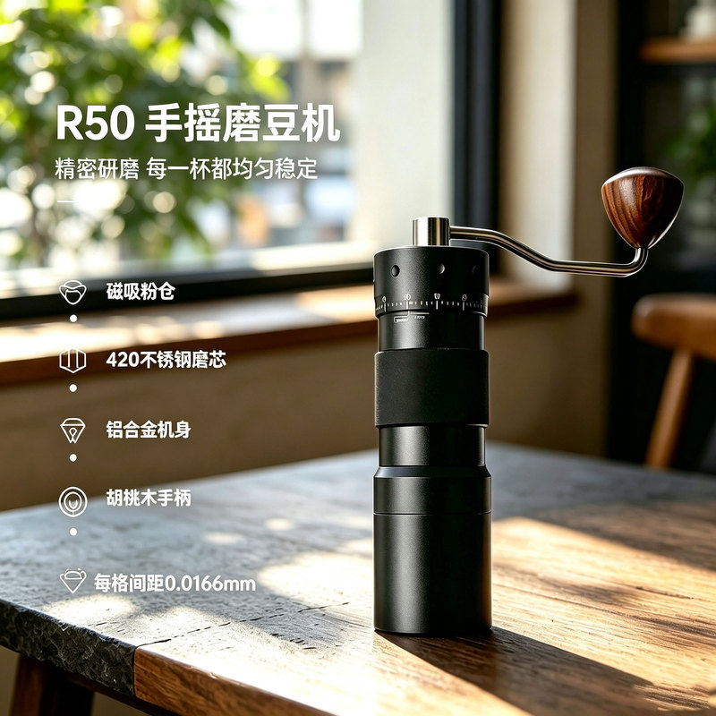 Hand-Cranked Coffee Grinder, Hand Grinder, Coffee Bean Grinder, Cross-Border Grinder, External Adjustment, Small Outdoor Wholesale Hand-Cranked Coffee Grinder, Hand Grinder, Coffee Bean Grinder, Cross-Border Grinder, External Adjustment, Small Outdoor Wholesale