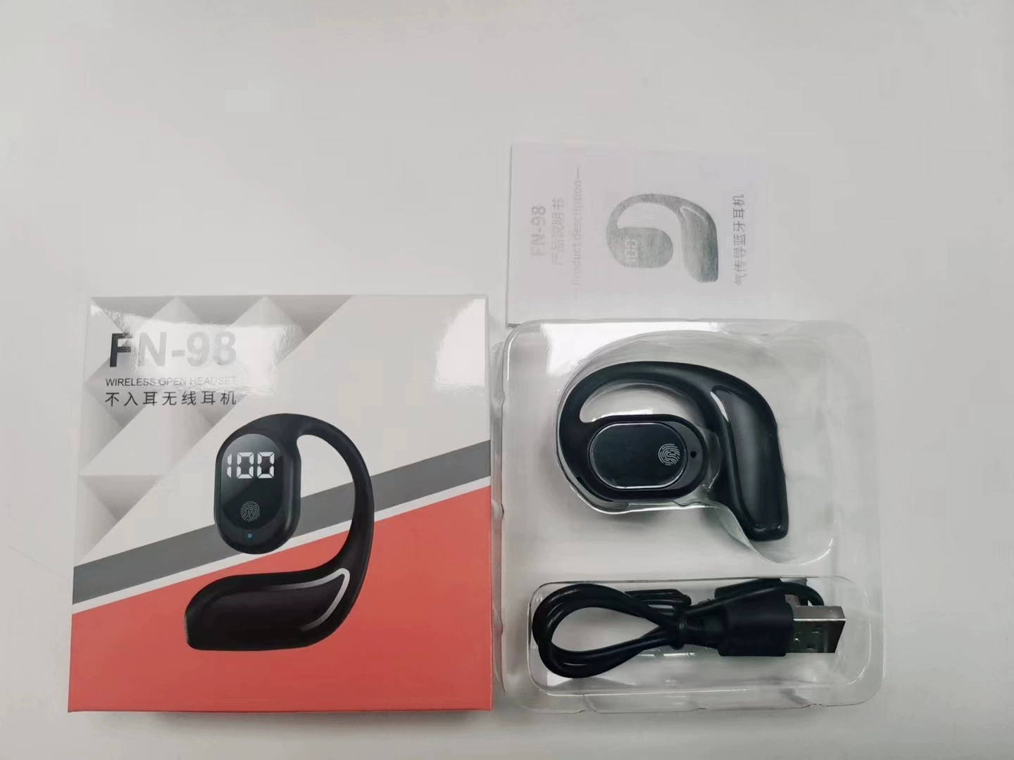 Новый шумоподавляющий беспроводной Bluetooth-з headset с большой батареей и длинным временем работы, цифровой дисплей 5.3, не вставной, автомобильный спортивный гарнитур