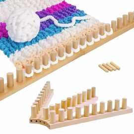 实木可折叠编织架手工DIY粗毛线编织工具家用织毯木质编织器