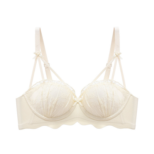 Sexy lace underwear for women with small breasts, push-up, no steel ring, side breasts, anti-sagging bra set, foreign trade model