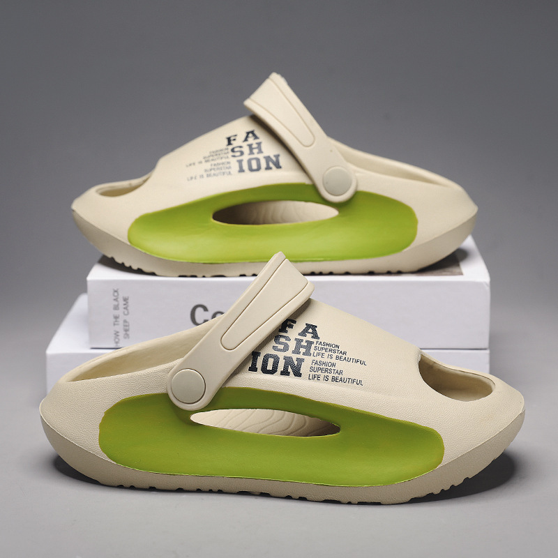 Sandalias para niños verano nuevo estilo tacón para niños, chanclas, agujeros, niños antideslizantes, zapatos de playa para niños grandes