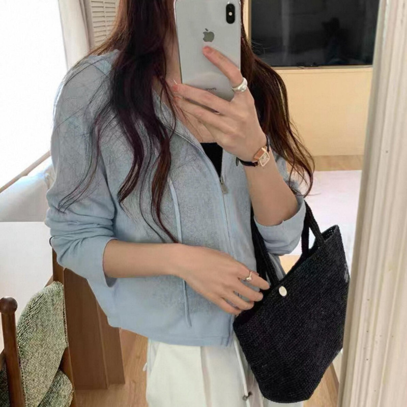 Imagine Sailormoon 2026 Summer Minimalist Style Versatile Slimming Hooded Sun Protection Knitted Cardigan for Women 88231