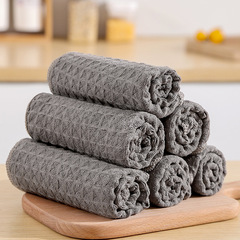 Wholesale Manufacturer Plain Waffle Dish Towel Kitchen Cloth Home Cleaning Absorbent Dish Cleaning Cloth