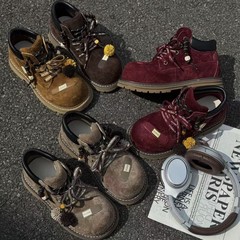 欧货2025新款磨砂真皮系带流苏大头丑萌工装马丁靴机车靴短靴女鞋