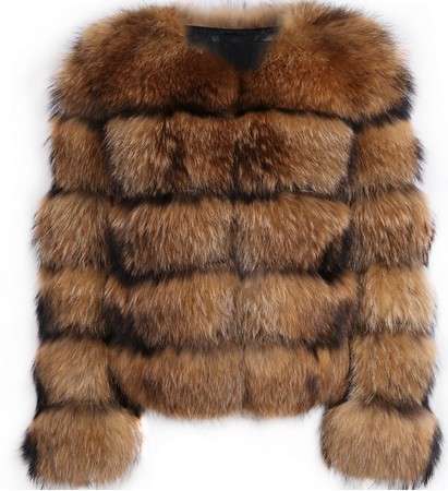 Fur jacket raccoon patchwork women's artificial fur_voghion.com