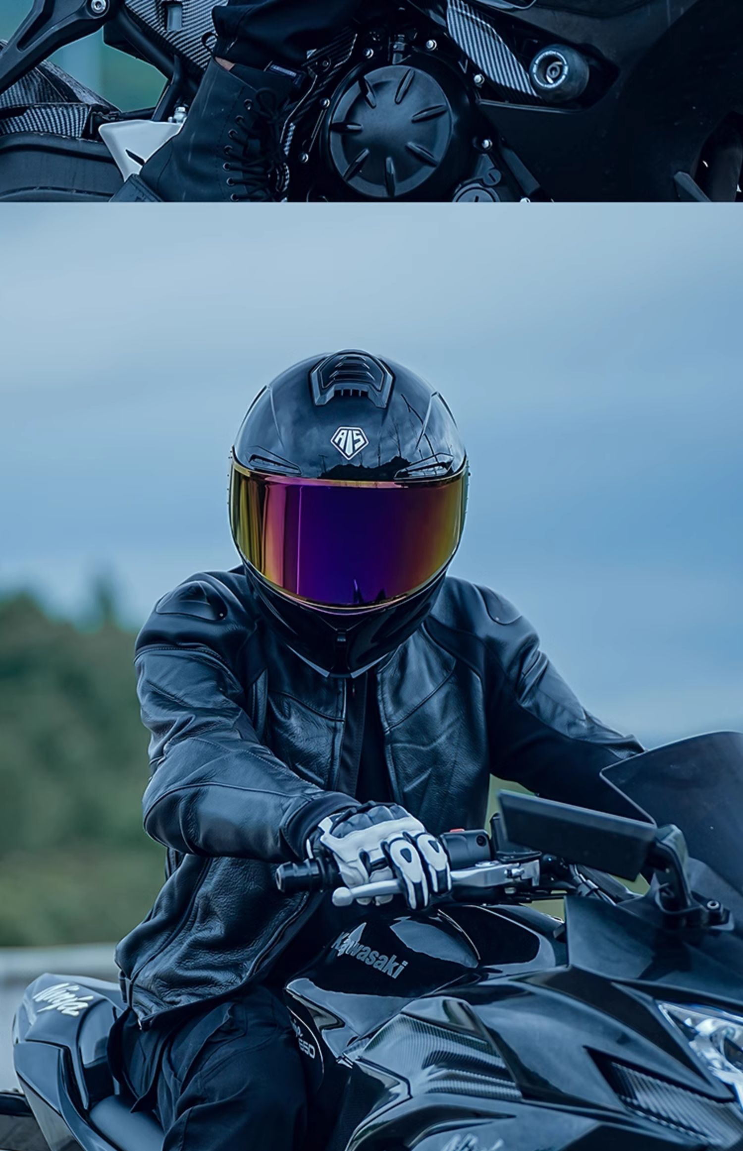 Motorcycle Helmet Men's Bluetooth Double Lens Full Helmet