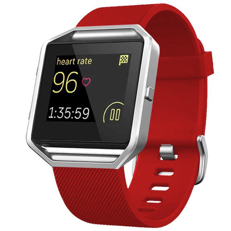 Para Fitbit Blaze xDfind hebilla de acero twill sólido correa de silicona S / L