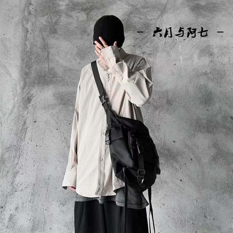 Bolso de herramientas funcional lona japonesa de gran capacidad ins Trend Women Tactical Brand Hip Hop Boys Bandolera