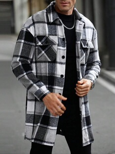 Q 81269 Men's Long Buttoned Trench Coat ��ʿ�L���L�� ��