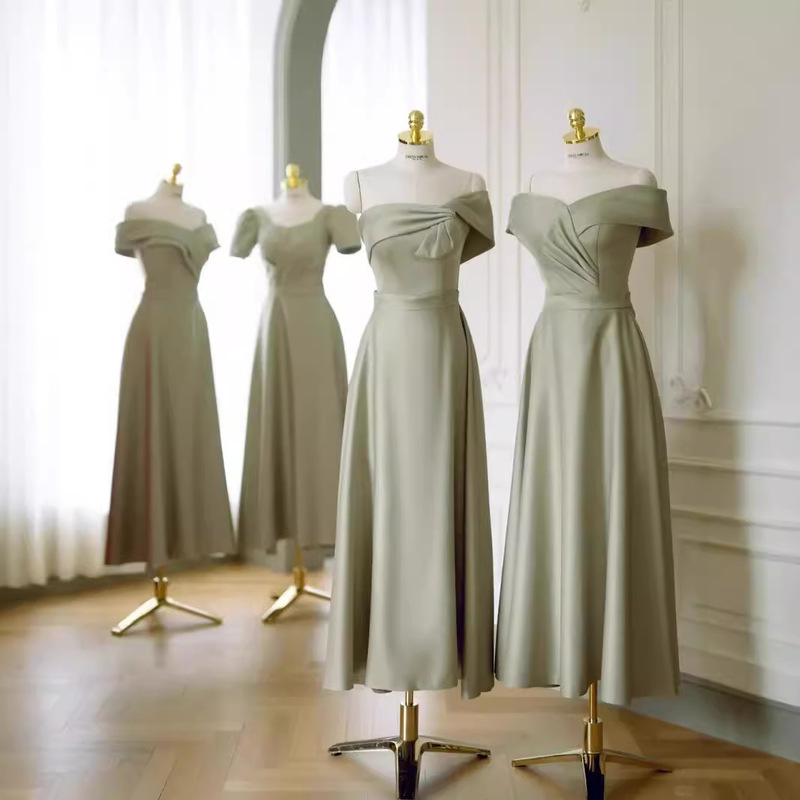 Elegant and Luxurious Bridesmaid Dresses for Women, Suitable for Everyday Wear, Niche Sister Group Host Evening Dresses, Summer