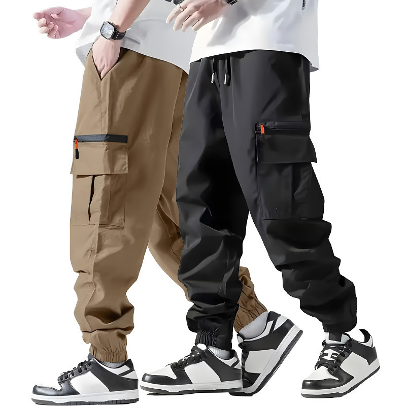 Cross-border Pants Men's Spring and Autumn Tooling Jogging Pants with Pocket Drawstring Men's Underwear American Casual Pants