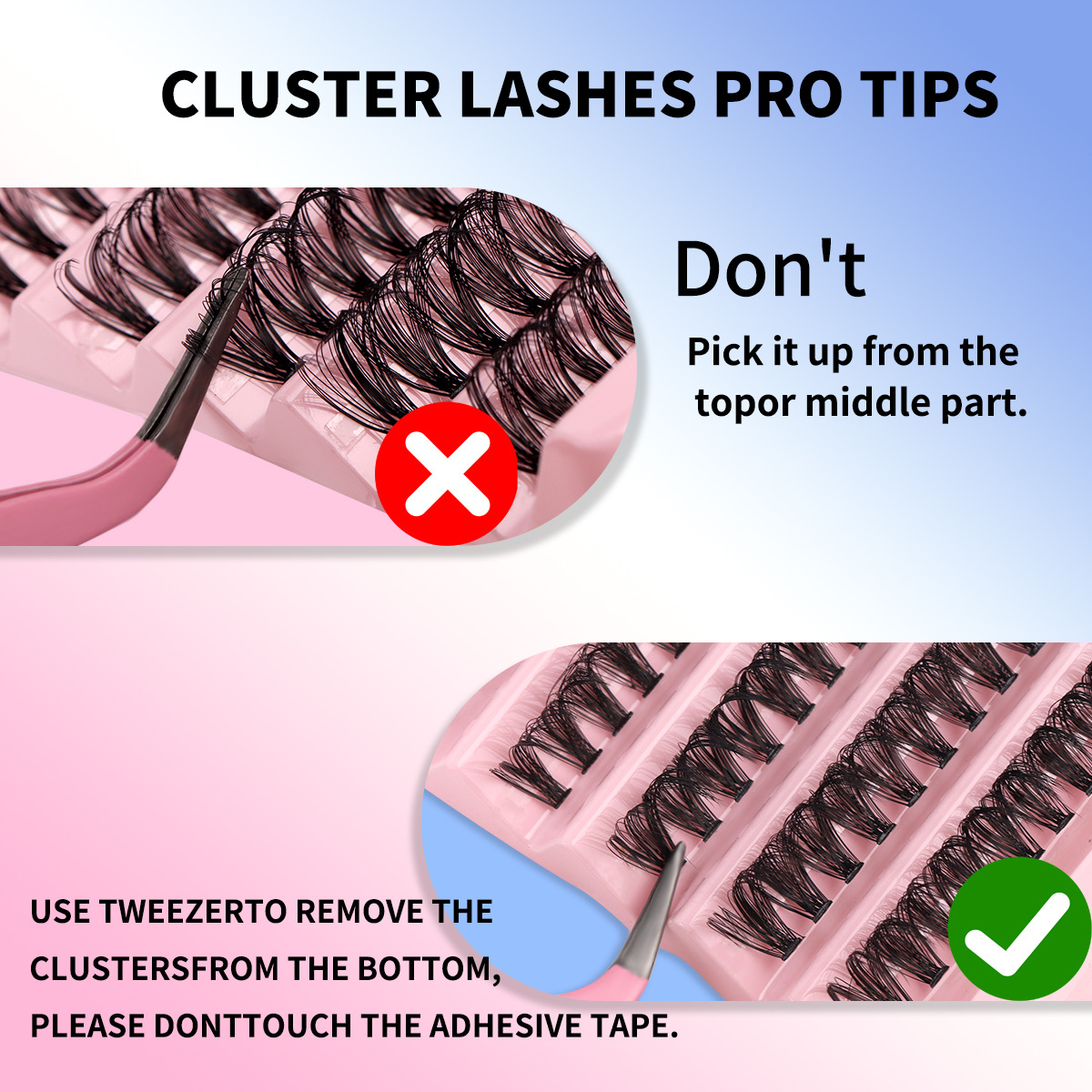 Lot de 200 faux cils épais 30D transfrontaliers européens et américains, 10 cils segmentés DIY à boucles naturelles de 16 mm_voghion.com