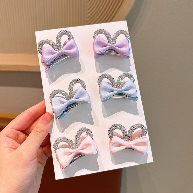 Tela infantil arco orejas de conejo clip para niñas tarjeta de cabello nueva princesa adornamiento de cabello de niña clips frange lateral
