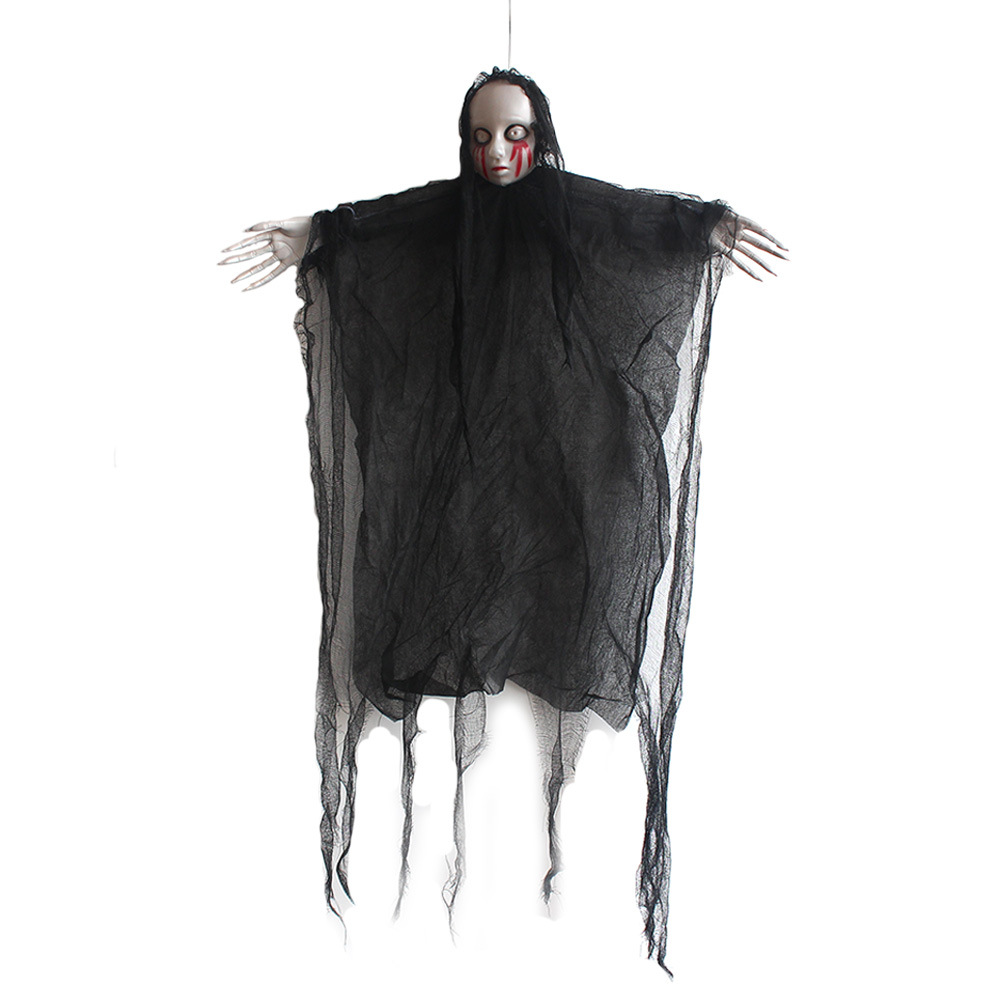 Accesorios de decoración de Halloween Muñeca sangrante Ropa blanca Fantasma femenino Terror Colgando Fantasma Casa encantada Fiesta Festival de fantasmas Suministros