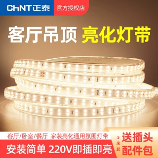正泰led灯带客厅吊顶220v家用照明氛围防水线形柔性灯带超亮灯条