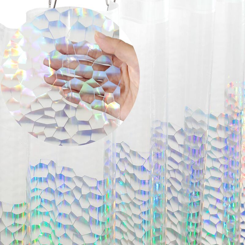 EVA Laser 3D Water Cube Shower Curtain Colorful Shower Curtain Raincolor Iris Bathroom Curtain Waterproof Curtain Bathroom Curtain