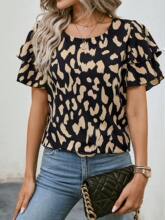 F 31830 Polka dot print loose women's tee Բ��ӡ������Ů��ͷ