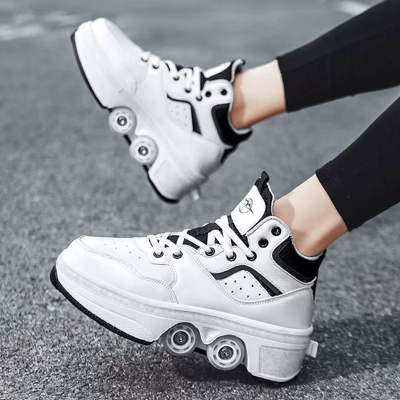 Детские Heelys для девочек, четырехколесные прогулочно-скользящие обувь для взрослых, автоматическое сжатие роликов для мужчин