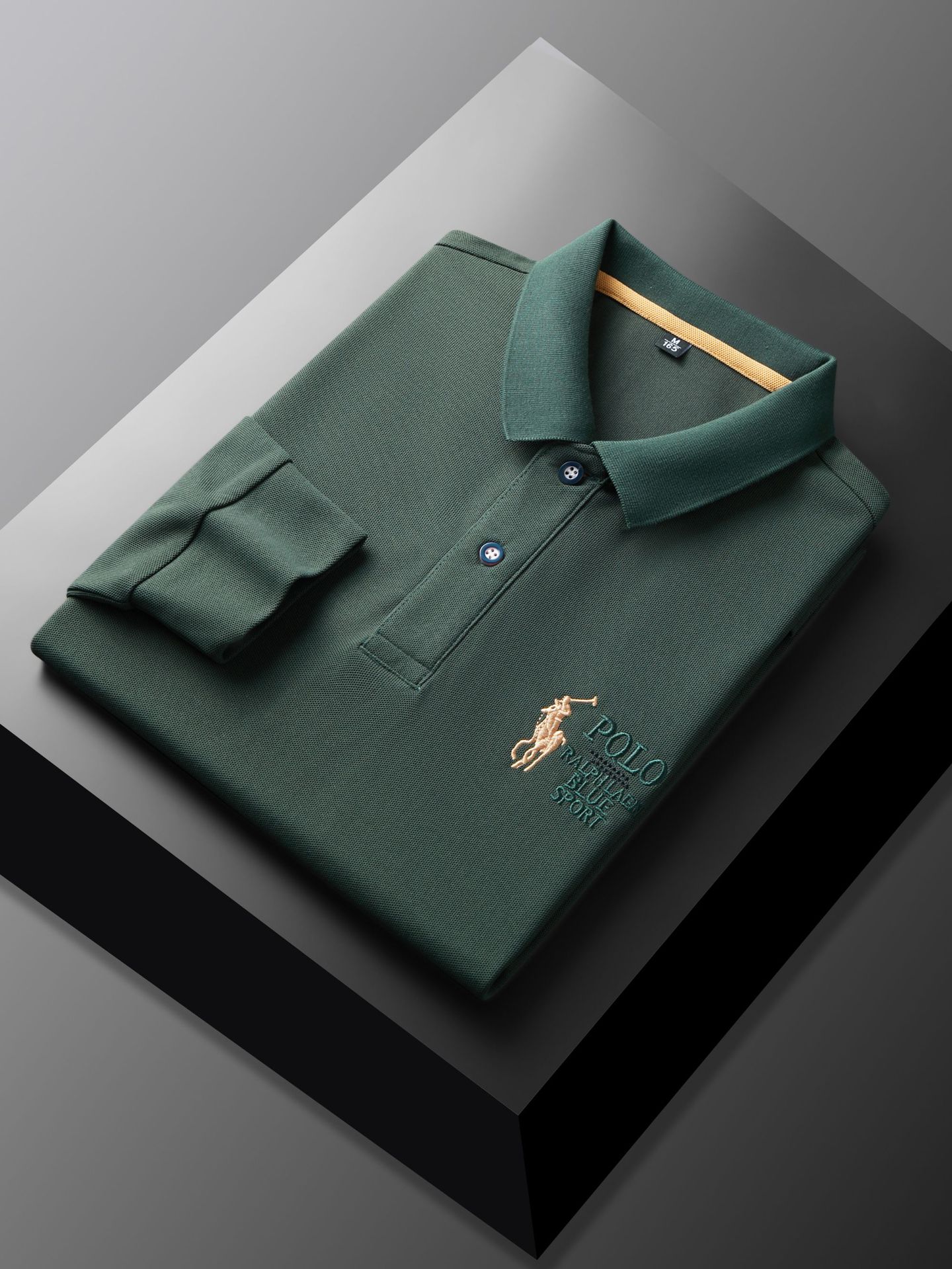 Mishima nuevo estilo Paul camiseta de manga larga para hombre polo solapa bordado jersey moda moda otoño top para hombre