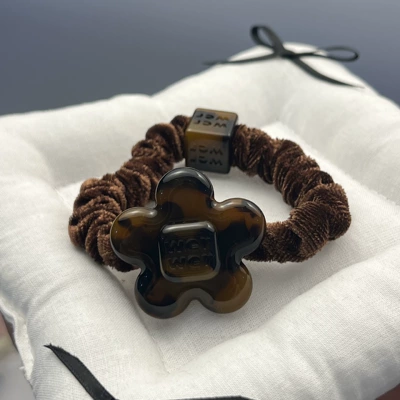 Saç üçün rezinlər: Bow Flower Hair Accessory Hair - small-flowers-amber