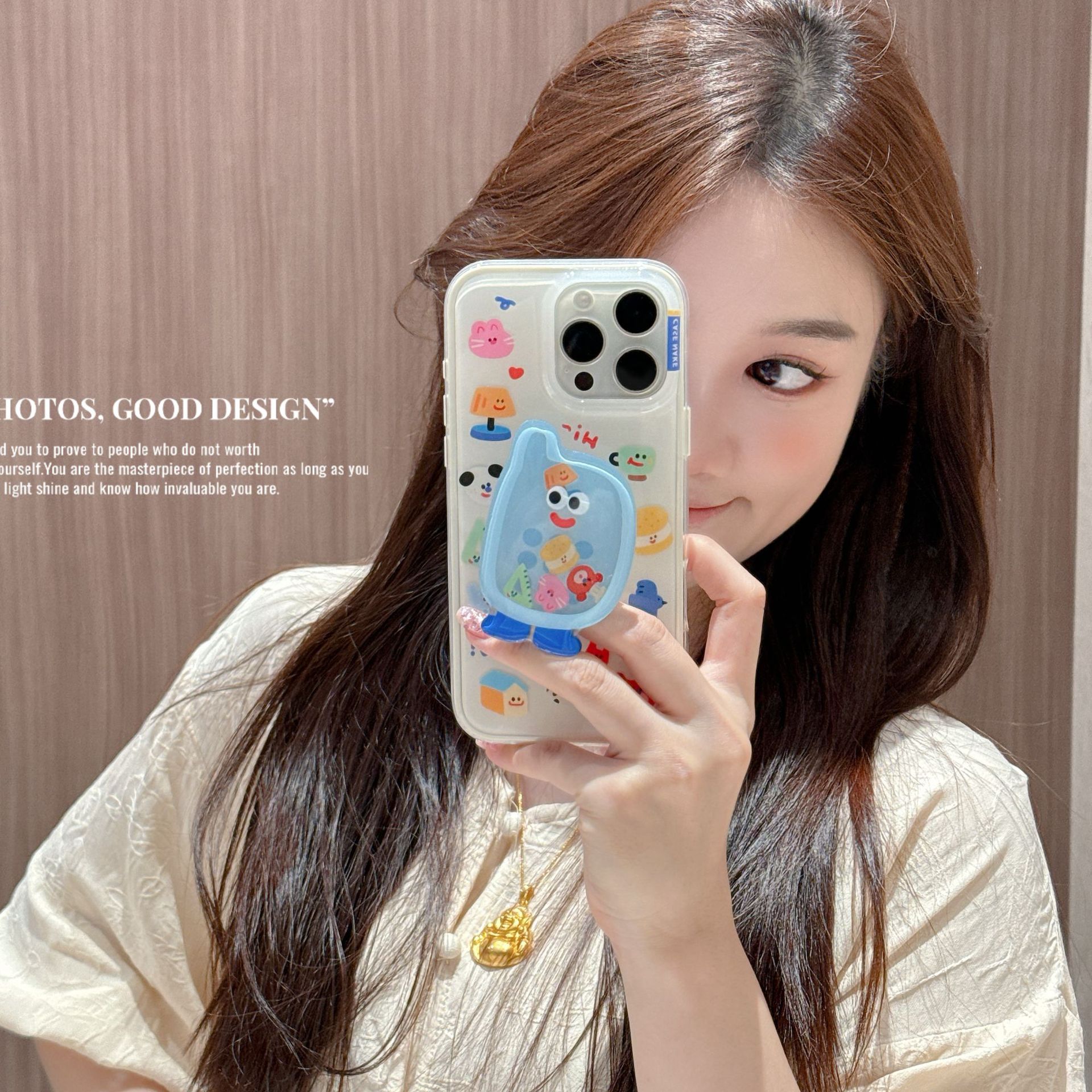 Divertido sentido avanzado de dibujos animados adecuado para Apple 15ProMax funda para teléfono móvil 16Pro pareja 14/13 nuevo nicho de 16PM