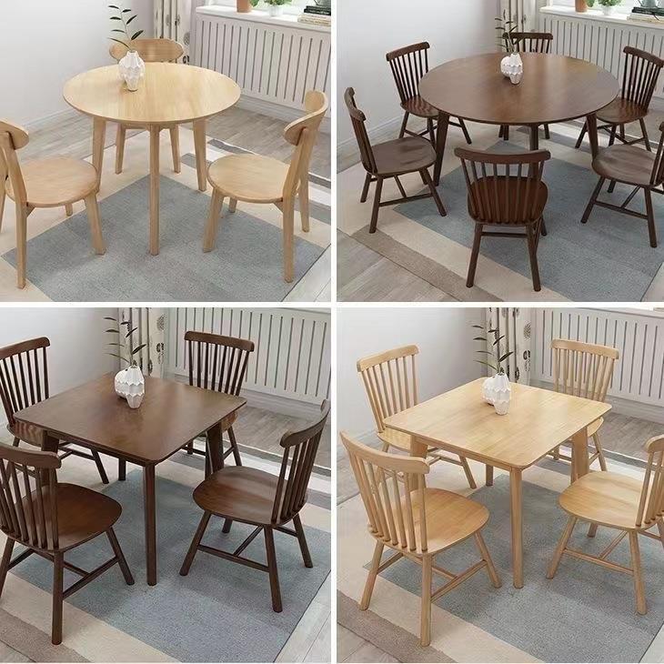 Madera maciza pequeña mesa redonda mesa cuadrada pequeño apartamento simple mesa de comedor moderna y silla mesa de café en casa balcón recepción negociación mesa pequeña